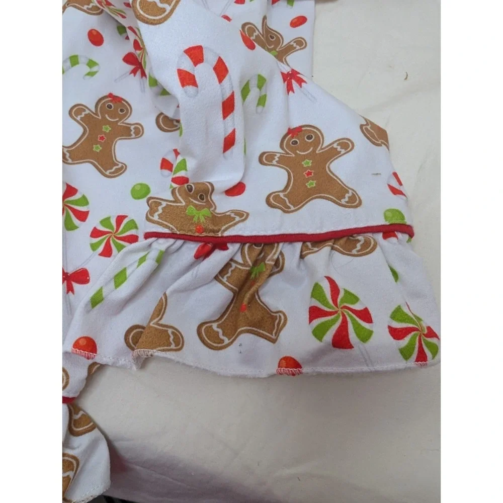 Peek-a-bootique 3t Girls Gingerbread Pajamas‎ Pj's Christmas Ruffle
